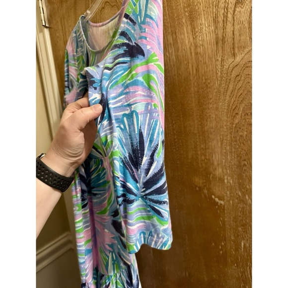 Lilly Pulitzer Women's Geanna Long Sleeve Dress Pink Blue Babydoll Beach Sz S - Picture 6 of 11
